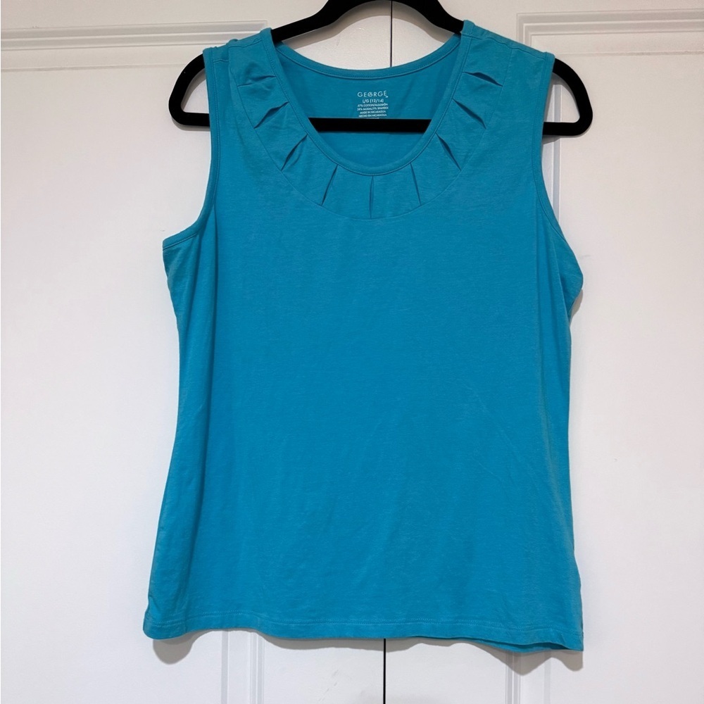 George Aqua Blue Sleeveless Tank Top